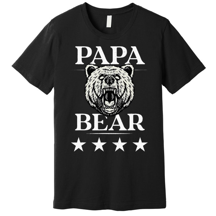 Papa Bear Distressed Font Premium T-Shirt