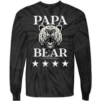 Papa Bear Distressed Font Tie-Dye Long Sleeve Shirt