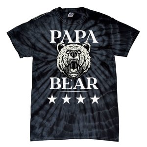 Papa Bear Distressed Font Tie-Dye T-Shirt