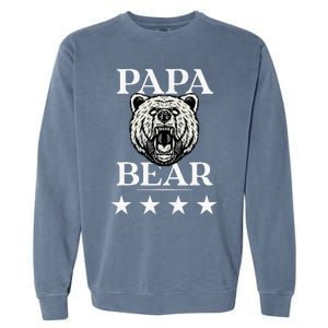 Papa Bear Distressed Font Garment-Dyed Sweatshirt