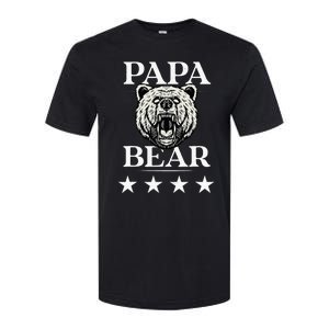 Papa Bear Distressed Font Softstyle CVC T-Shirt