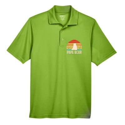 Papa Bear Dad Bear Fishing Great Gift Men's Origin Performance Pique Polo