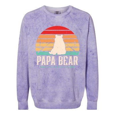 Papa Bear Dad Bear Fishing Great Gift Colorblast Crewneck Sweatshirt