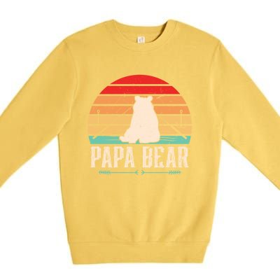 Papa Bear Dad Bear Fishing Great Gift Premium Crewneck Sweatshirt