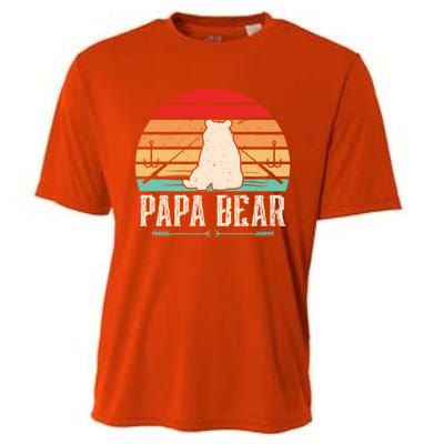 Papa Bear Dad Bear Fishing Great Gift Cooling Performance Crew T-Shirt