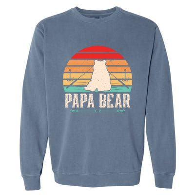 Papa Bear Dad Bear Fishing Great Gift Garment-Dyed Sweatshirt