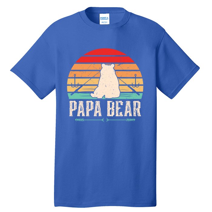 Papa Bear Dad Bear Fishing Great Gift Tall T-Shirt