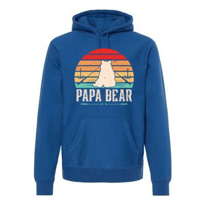 Papa Bear Dad Bear Fishing Great Gift Premium Hoodie