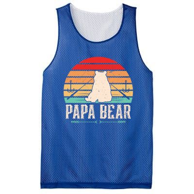 Papa Bear Dad Bear Fishing Great Gift Mesh Reversible Basketball Jersey Tank