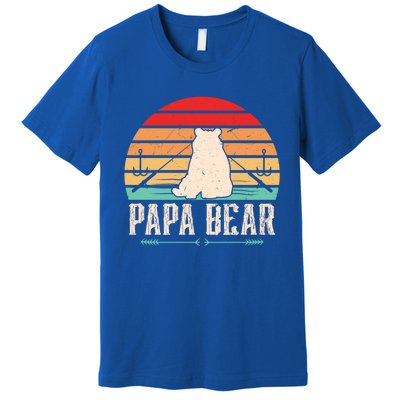 Papa Bear Dad Bear Fishing Great Gift Premium T-Shirt