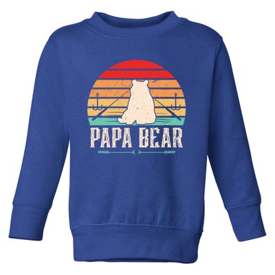 Papa Bear Dad Bear Fishing Great Gift Toddler Sweatshirt