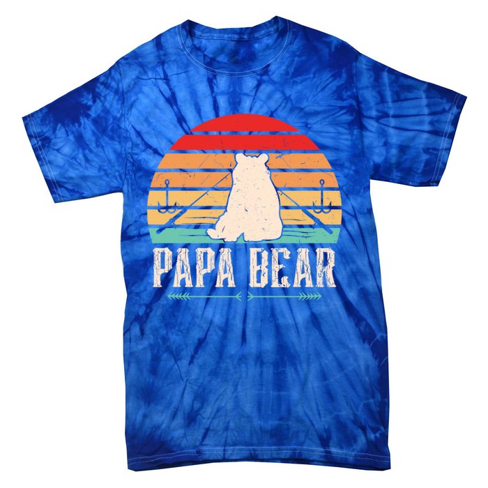 Papa Bear Dad Bear Fishing Great Gift Tie-Dye T-Shirt