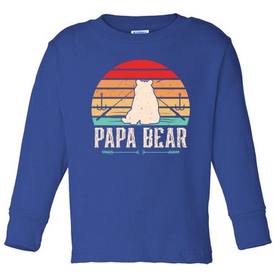 Papa Bear Dad Bear Fishing Great Gift Toddler Long Sleeve Shirt