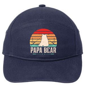 Papa Bear Dad Bear Fishing Great Gift 7-Panel Snapback Hat