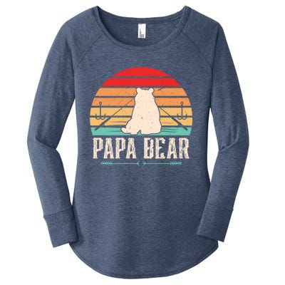 Papa Bear Dad Bear Fishing Great Gift Women's Perfect Tri Tunic Long Sleeve Shirt