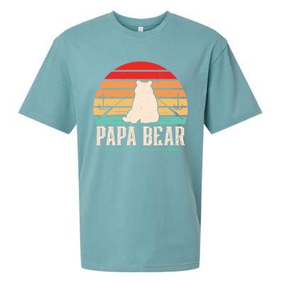 Papa Bear Dad Bear Fishing Great Gift Sueded Cloud Jersey T-Shirt