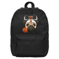 Pug Basketball Dog Lovers Basketball Player 16 in Basic Backpack