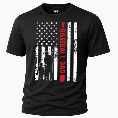 Proud Baseball Dad American Flag Sports Cooling Performance Crew T-Shirt