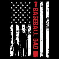 Proud Baseball Dad American Flag Sports 16 in Basic Backpack