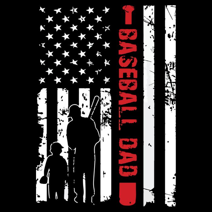 Proud Baseball Dad American Flag Sports 16 in Basic Backpack