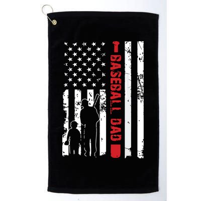 Proud Baseball Dad American Flag Sports Golf Towel