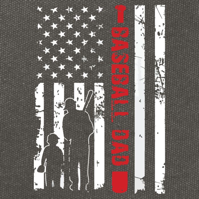 Proud Baseball Dad American Flag Sports Cotton Canvas Backpack