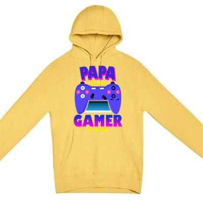 Papa By Day Gamer By Night Premium Pullover Hoodie