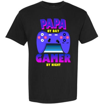 Papa By Day Gamer By Night Garment-Dyed Heavyweight T-Shirt