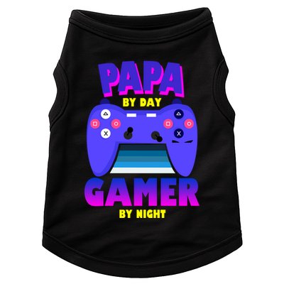Papa By Day Gamer By Night Doggie Tank