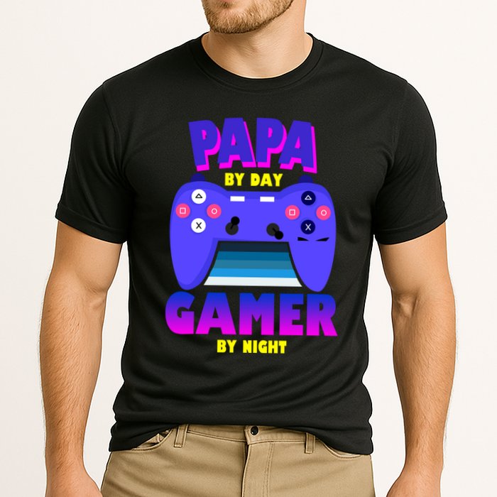 Papa By Day Gamer By Night Cooling Performance Crew T-Shirt