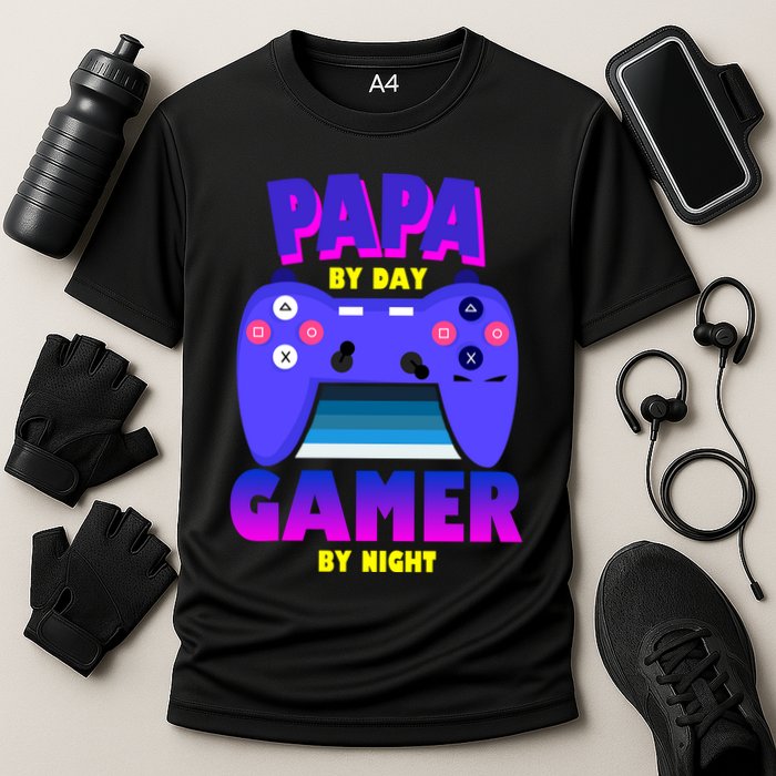 Papa By Day Gamer By Night Cooling Performance Crew T-Shirt