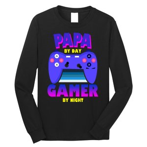 Papa By Day Gamer By Night Long Sleeve Shirt