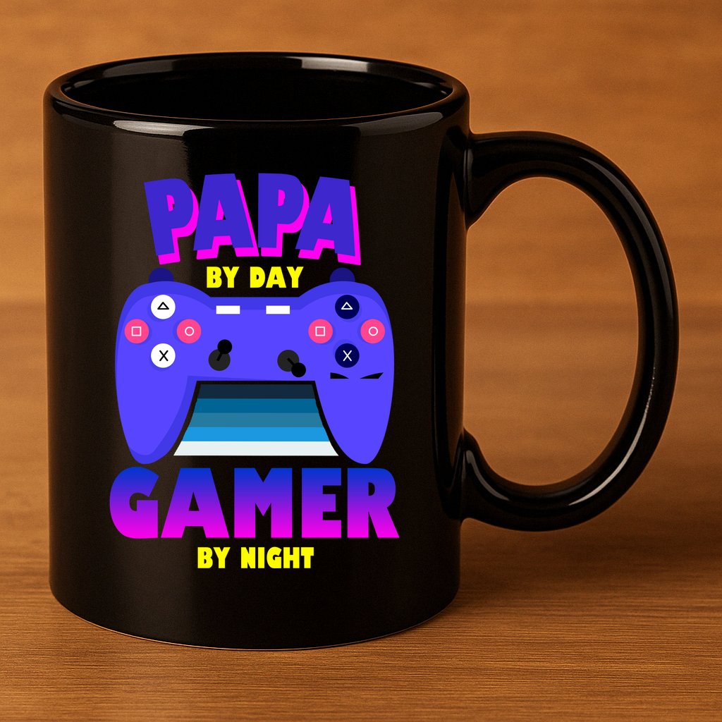 Papa By Day Gamer By Night 11oz C Handle Ceramic Mug