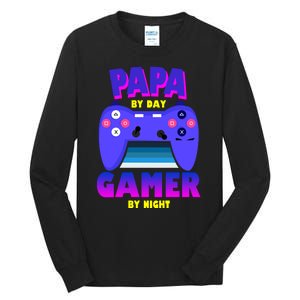 Papa By Day Gamer By Night Tall Long Sleeve T-Shirt