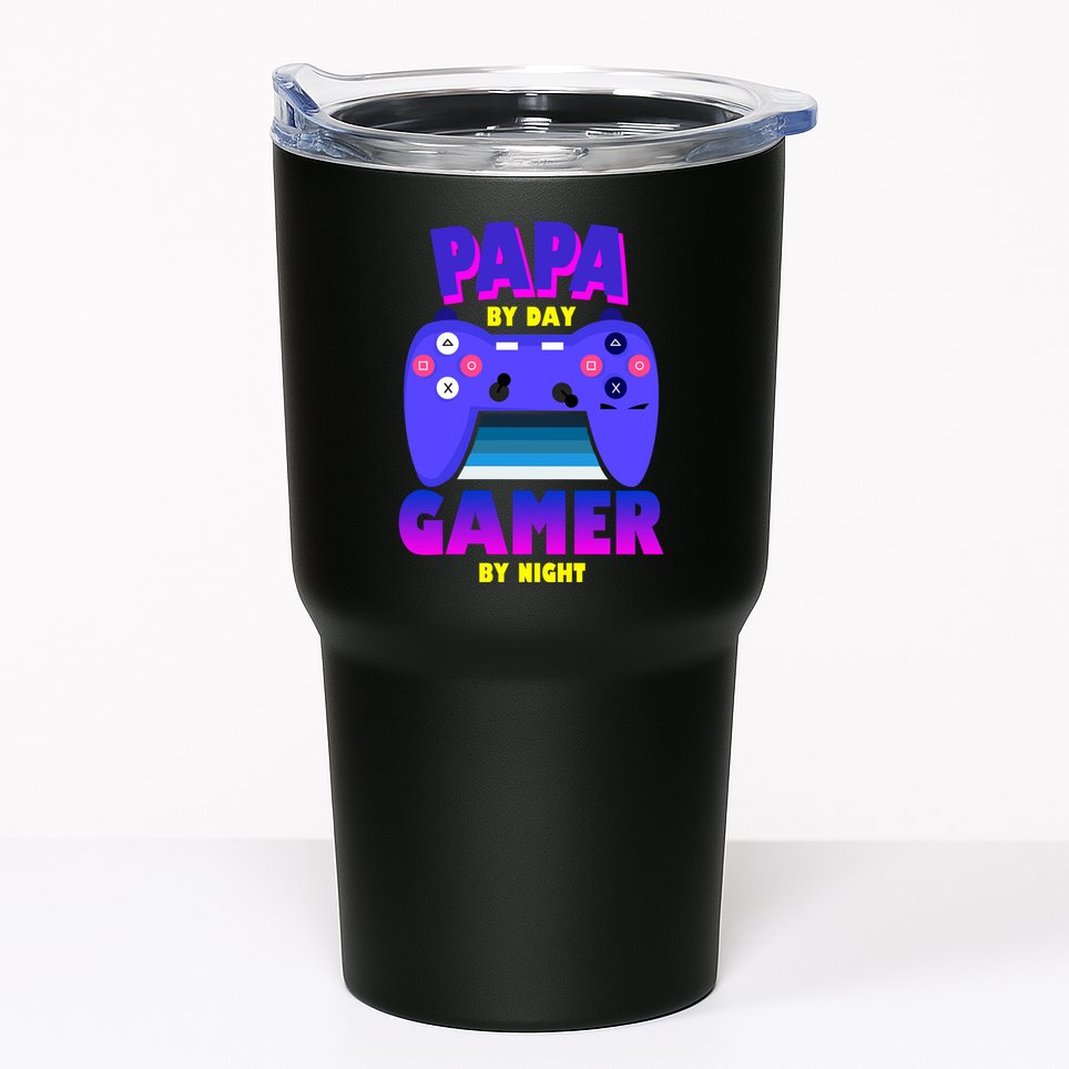 Papa By Day Gamer By Night Tumbler