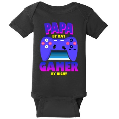 Papa By Day Gamer By Night Baby Bodysuit