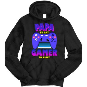 Papa By Day Gamer By Night Tie Dye Hoodie