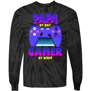 Papa By Day Gamer By Night Tie-Dye Long Sleeve Shirt