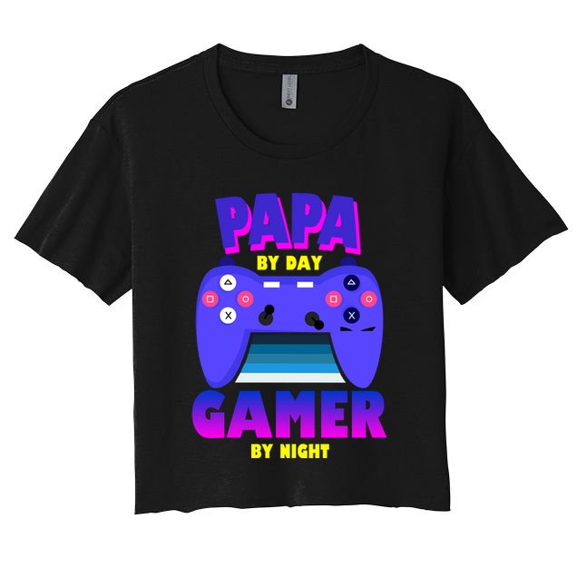 Papa By Day Gamer By Night Crop Top