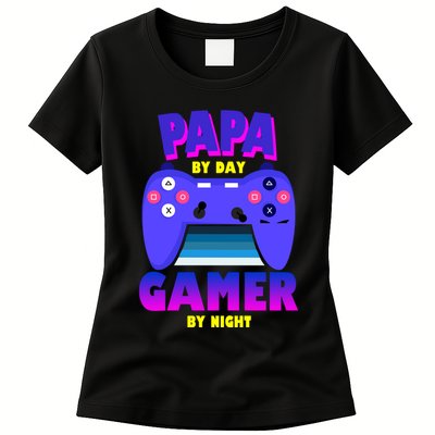 Papa By Day Gamer By Night Womens T-Shirt