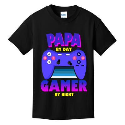 Papa By Day Gamer By Night Kids T-Shirt