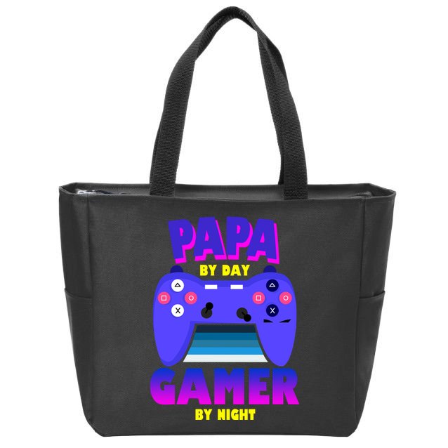 Papa By Day Gamer By Night Zip Tote Bag