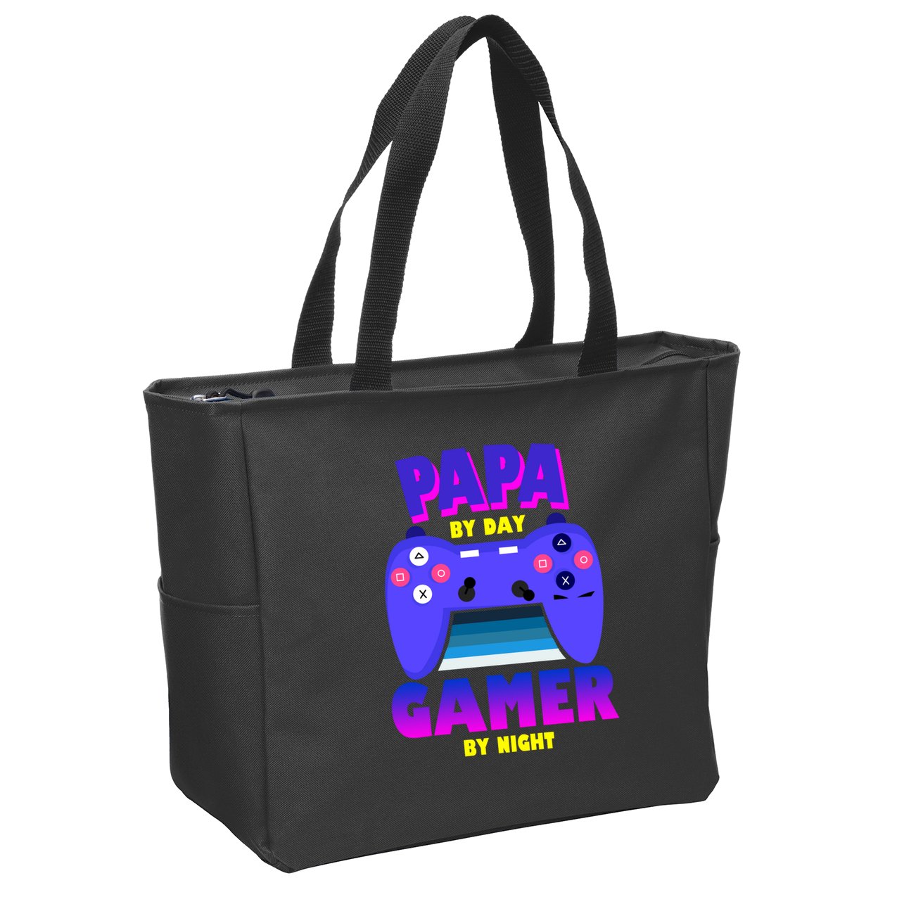 Papa By Day Gamer By Night Zip Tote Bag
