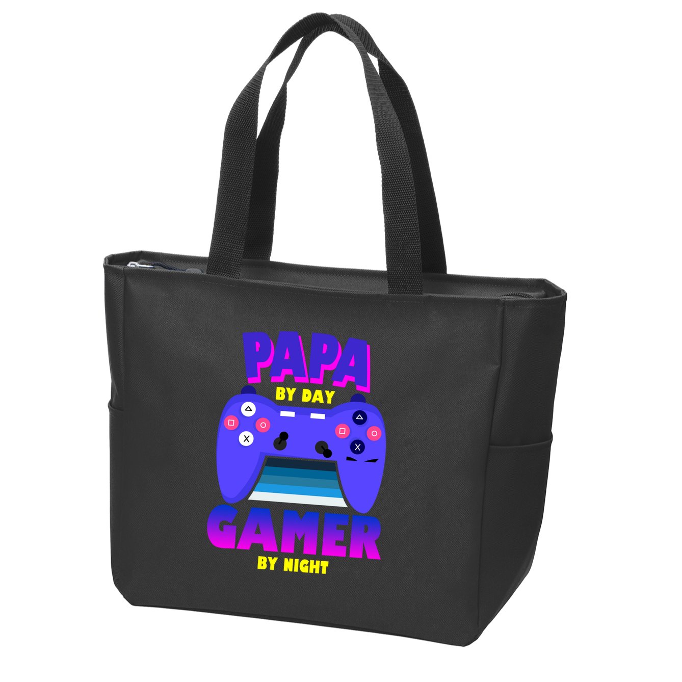 Papa By Day Gamer By Night Zip Tote Bag