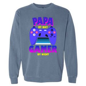 Papa By Day Gamer By Night Garment-Dyed Sweatshirt