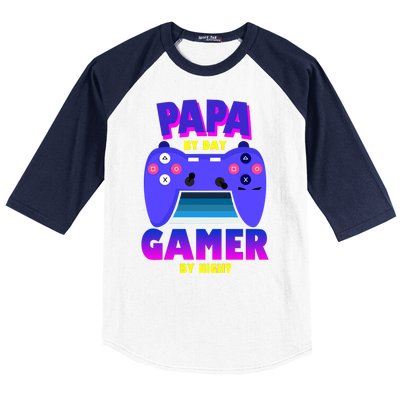 Papa By Day Gamer By Night Baseball Sleeve Shirt