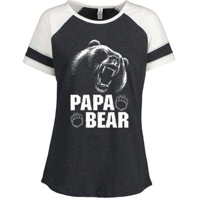 Papa Bear Dad Fathers Day Cool Gift Enza Ladies Jersey Colorblock Tee