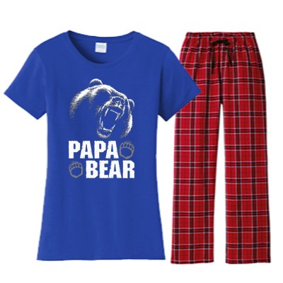 Papa Bear Dad Fathers Day Cool Gift Women's Flannel Pajama Set