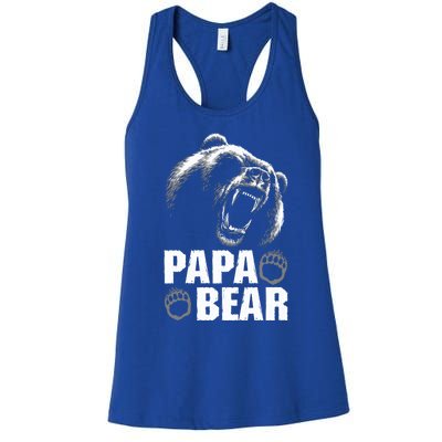 Papa Bear Dad Fathers Day Cool Gift Women's Racerback Tank