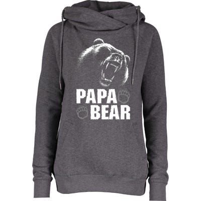 Papa Bear Dad Fathers Day Cool Gift Womens Funnel Neck Pullover Hood